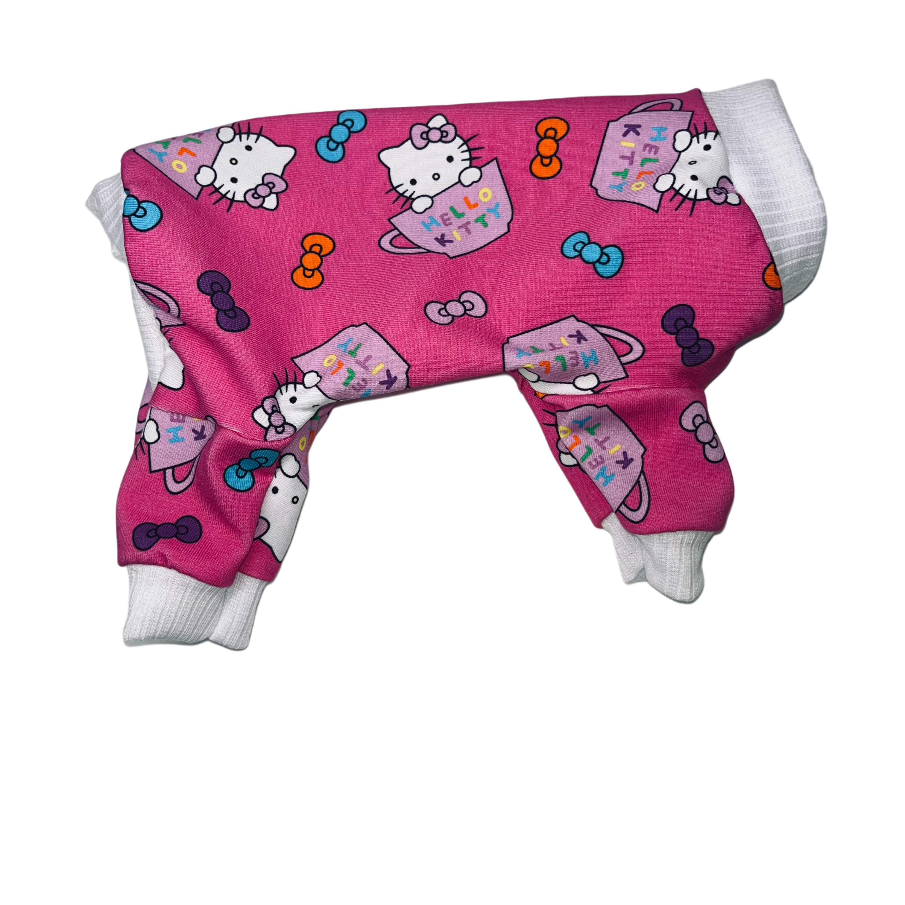 Dark pink Hello Kitty print dog pajamas