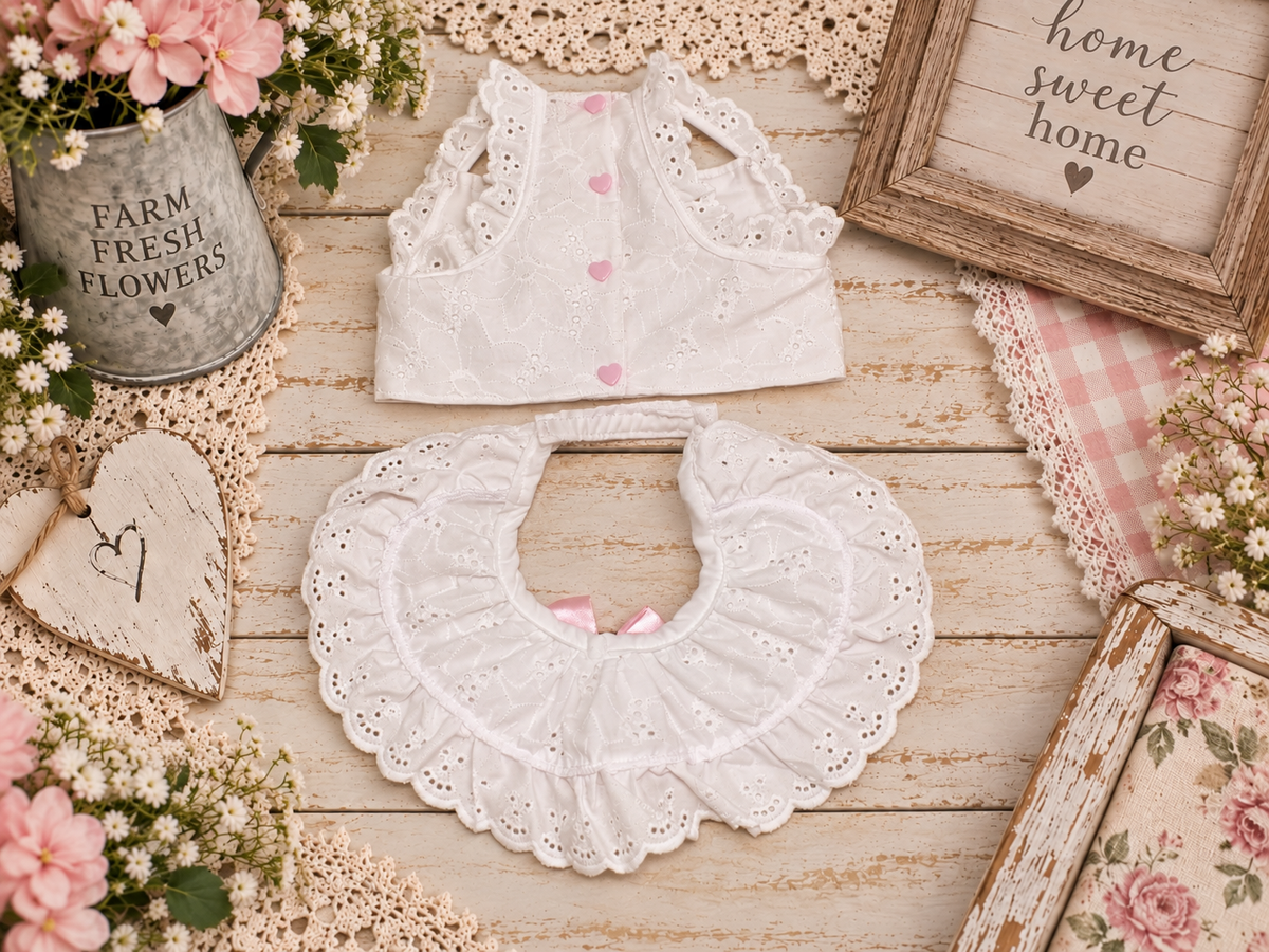 Pink Rose Cottage Ruffle Set