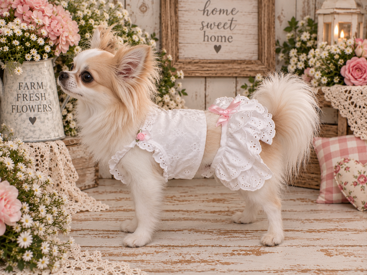 Pink Rose Cottage Ruffle Set
