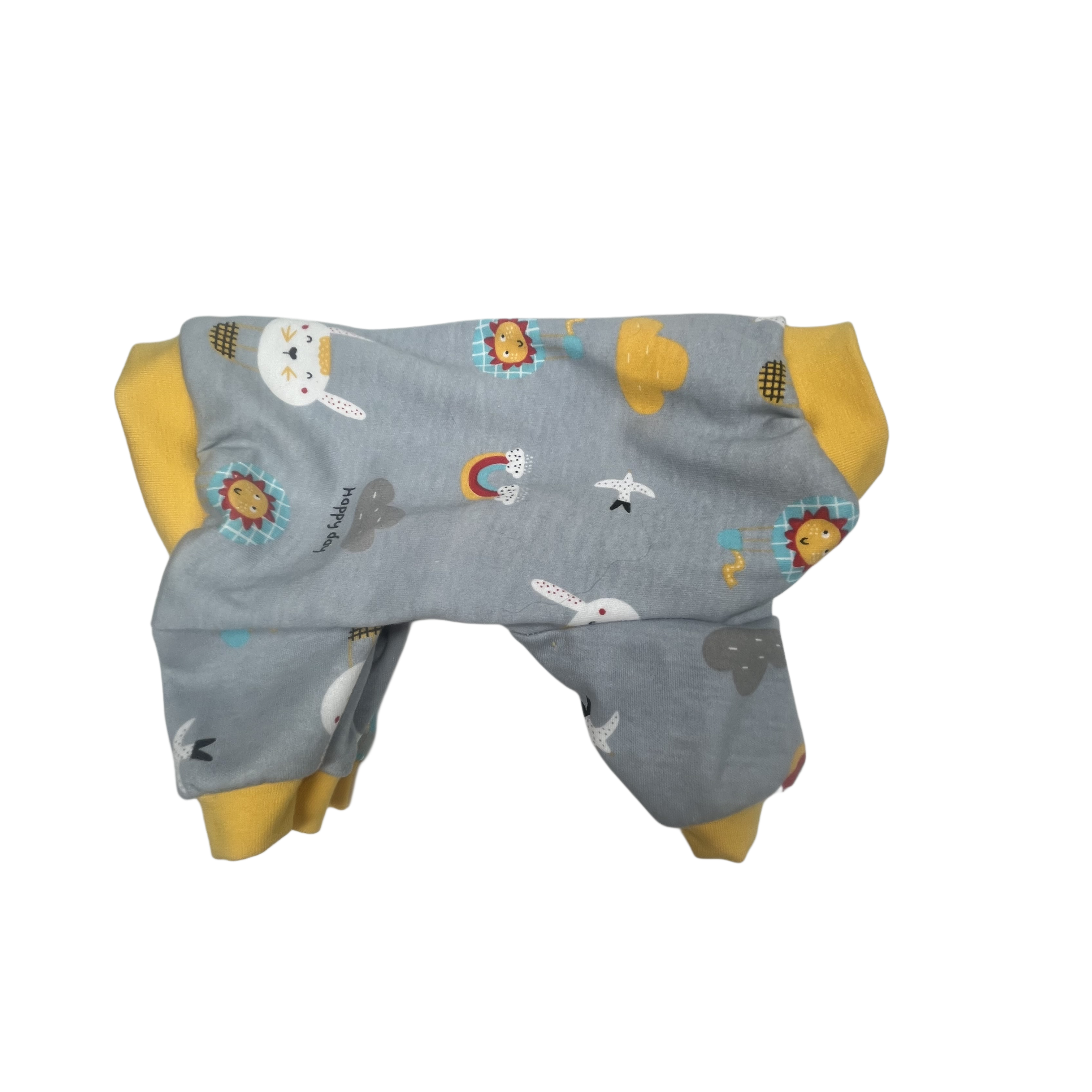 Gray bunny print dog pajamas
