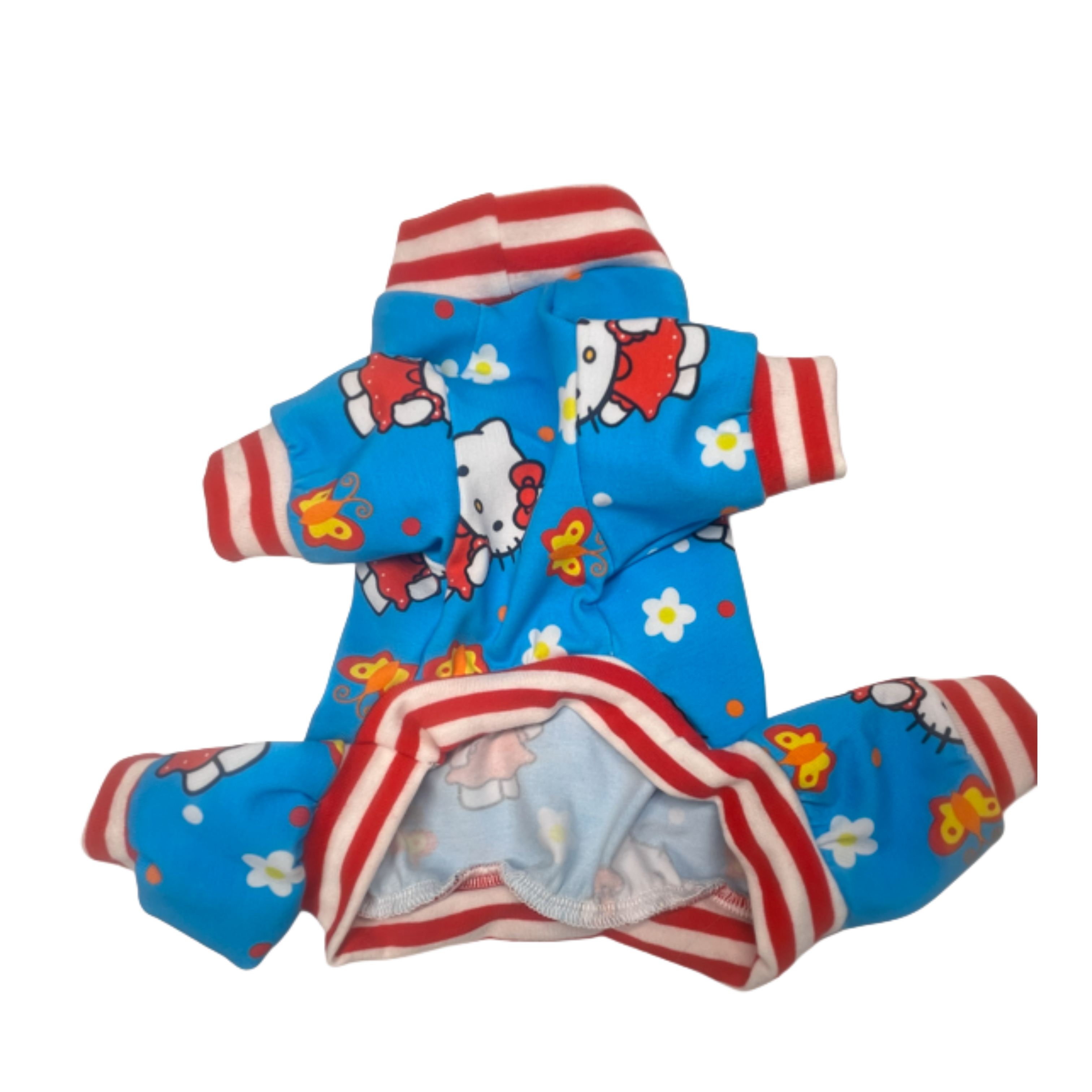 Teal and red Hello kitty dog pajamas