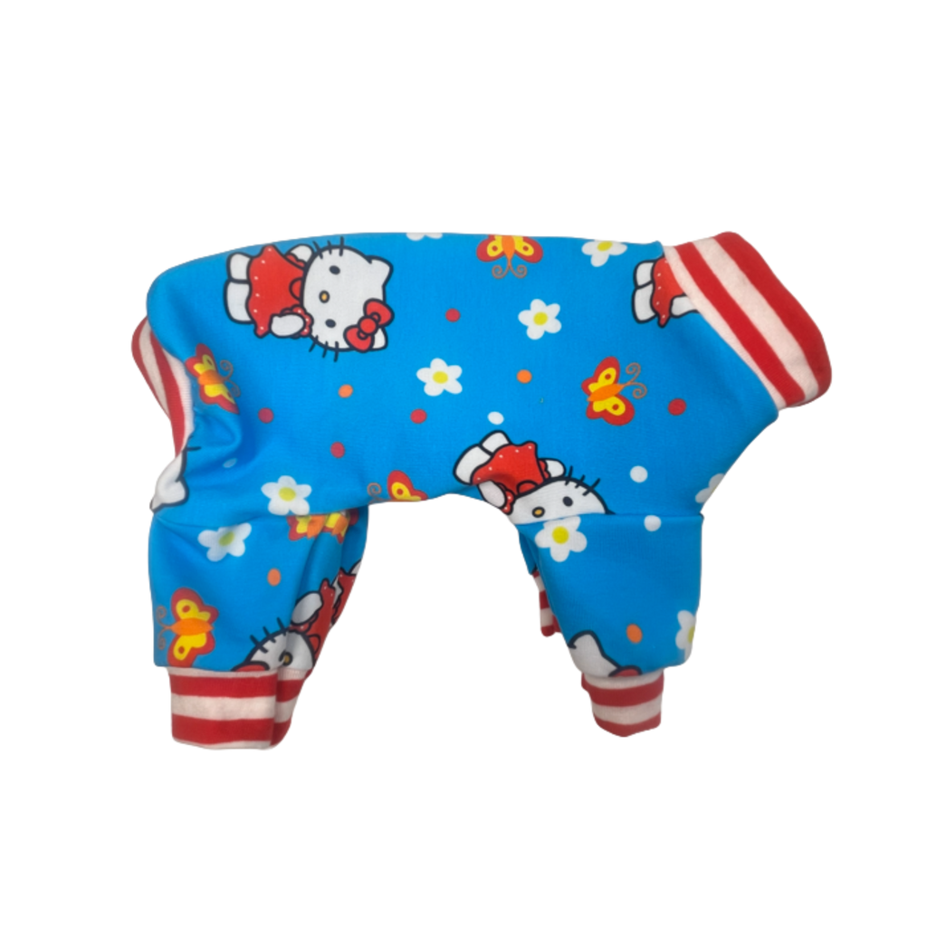 Teal and red Hello kitty dog pajamas