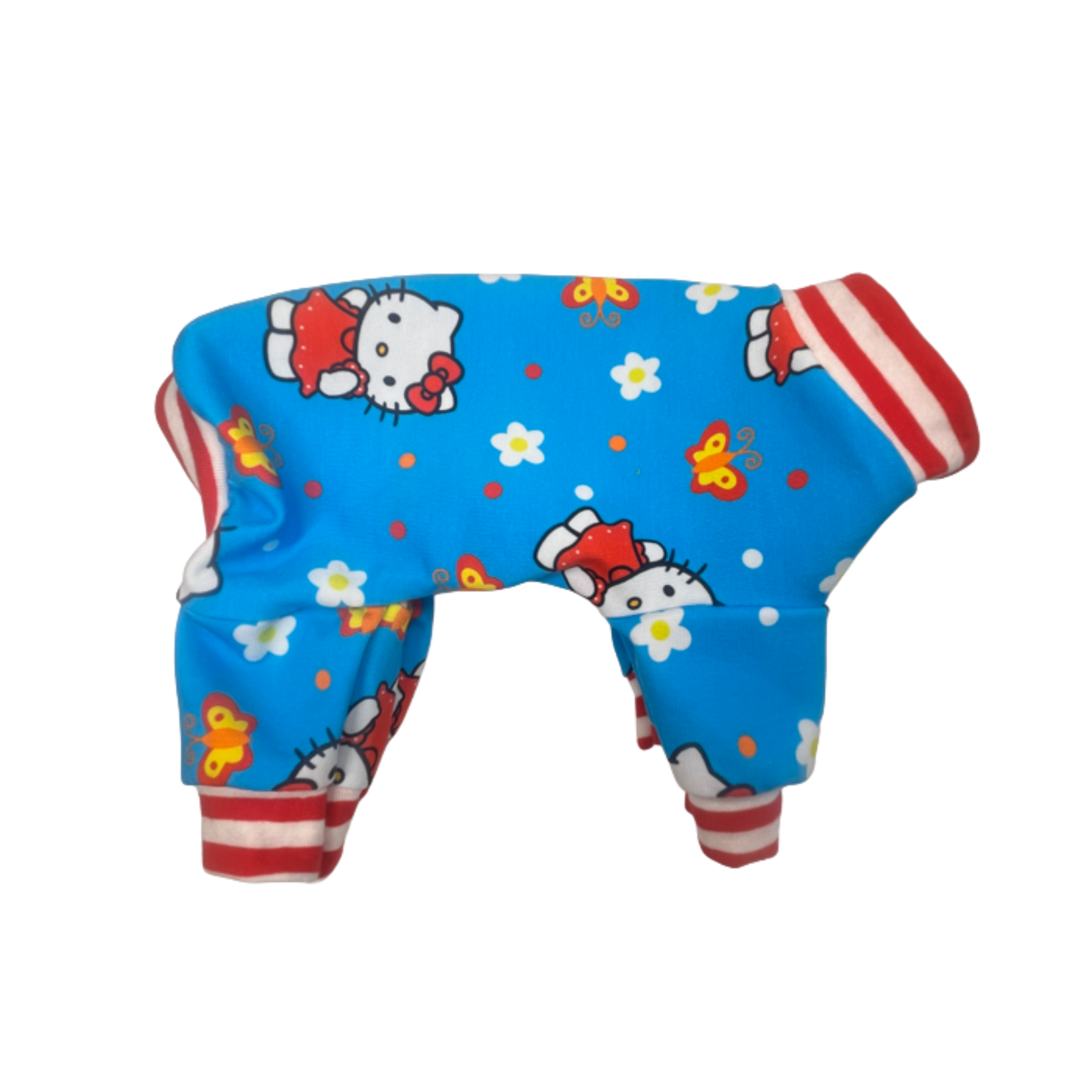 Teal and red Hello kitty dog pajamas