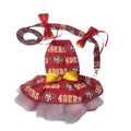 Red Niner Dress Harness Tutu with leash