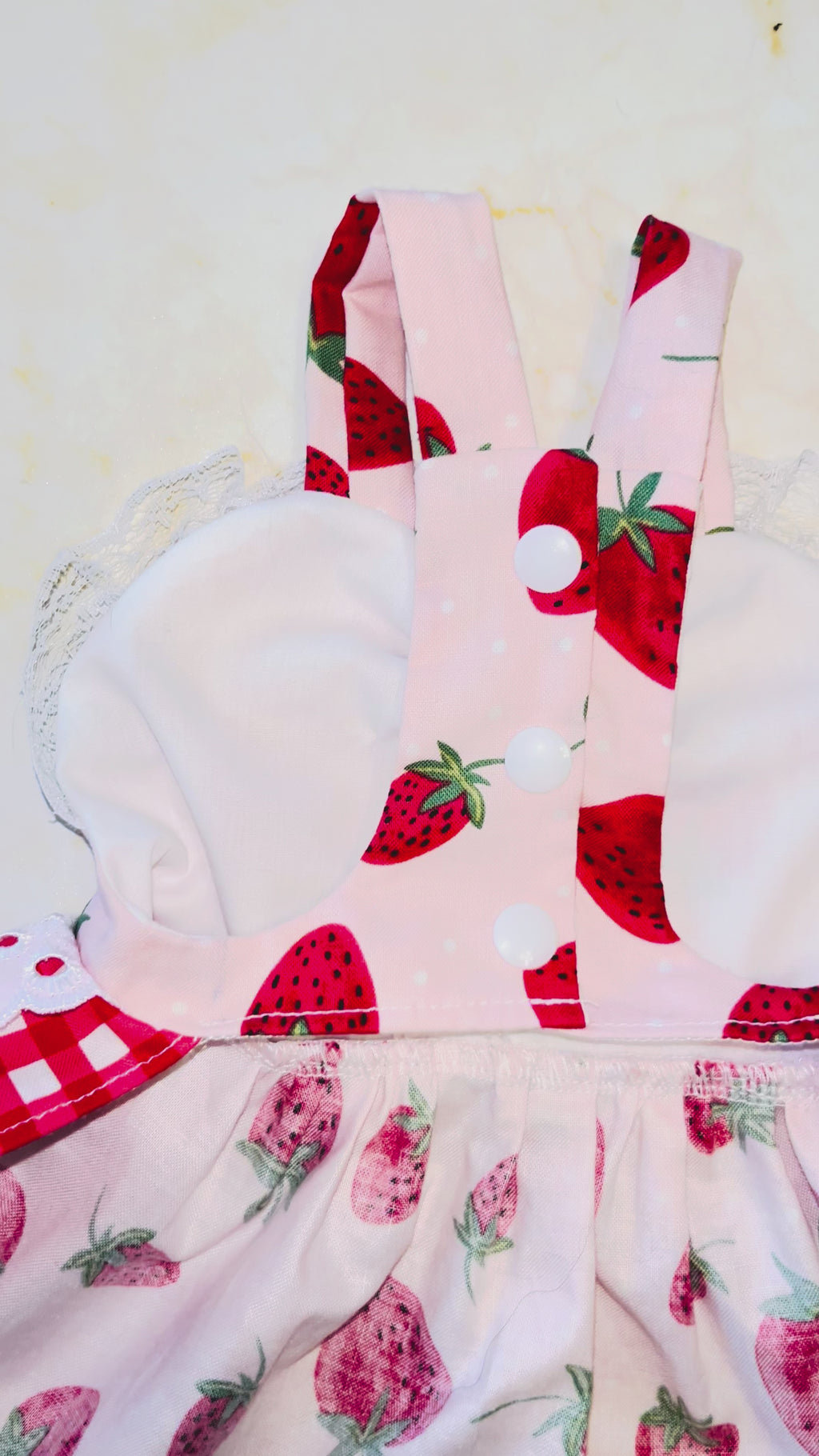Adorable red delicious strawberry pattern dog dress