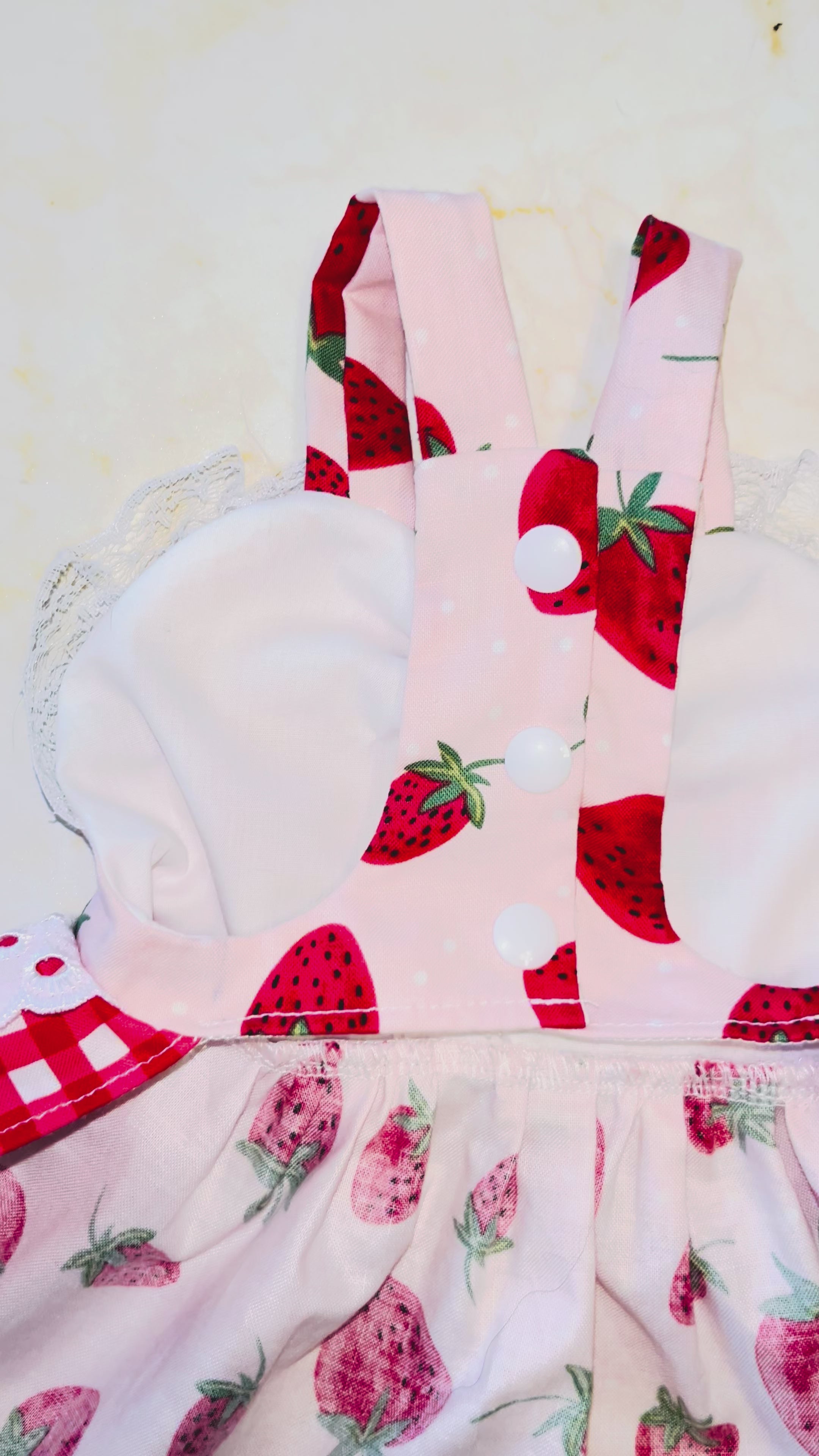 Adorable red delicious strawberry pattern dog dress