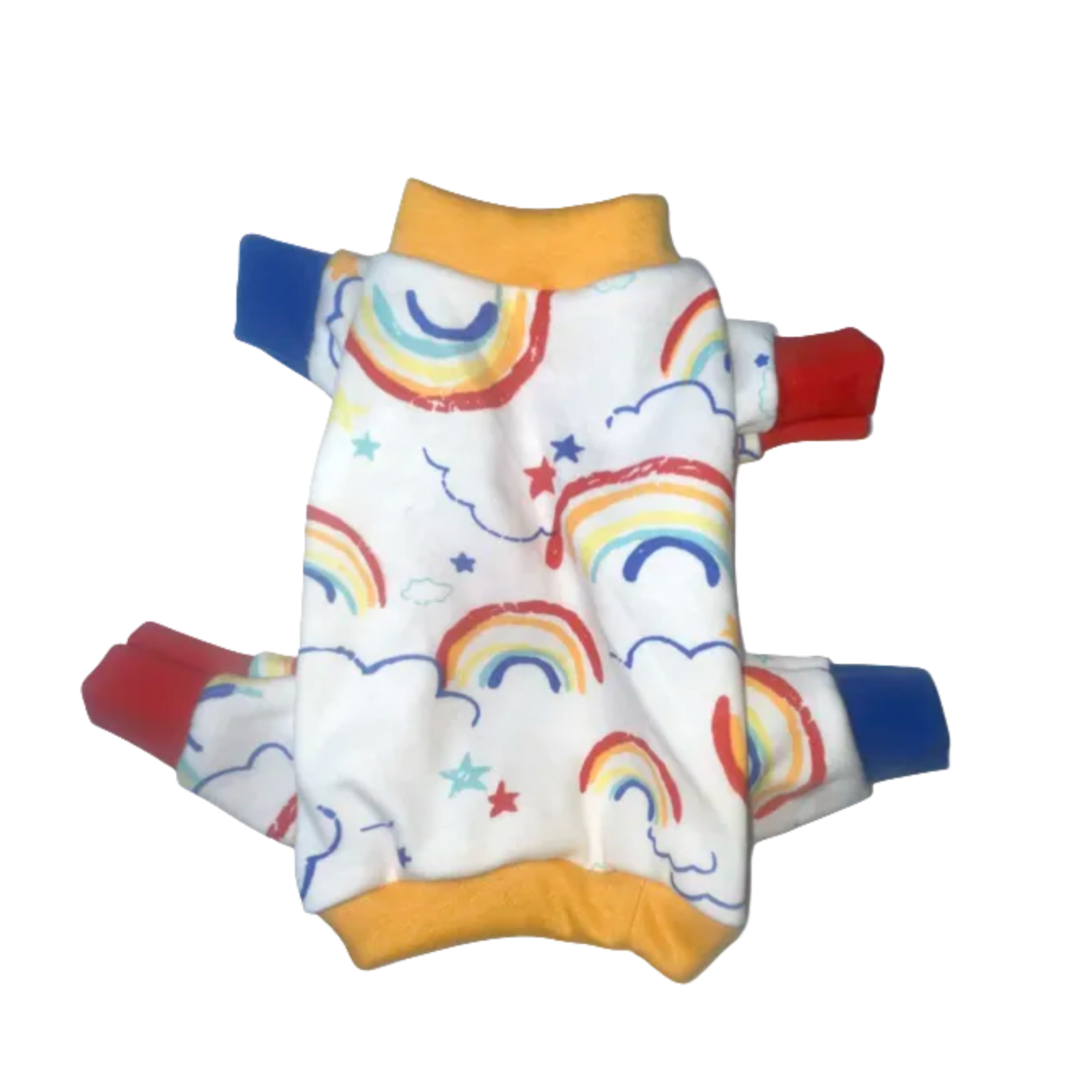 Cute colorful rainbow printed soft cotton dog pajamas