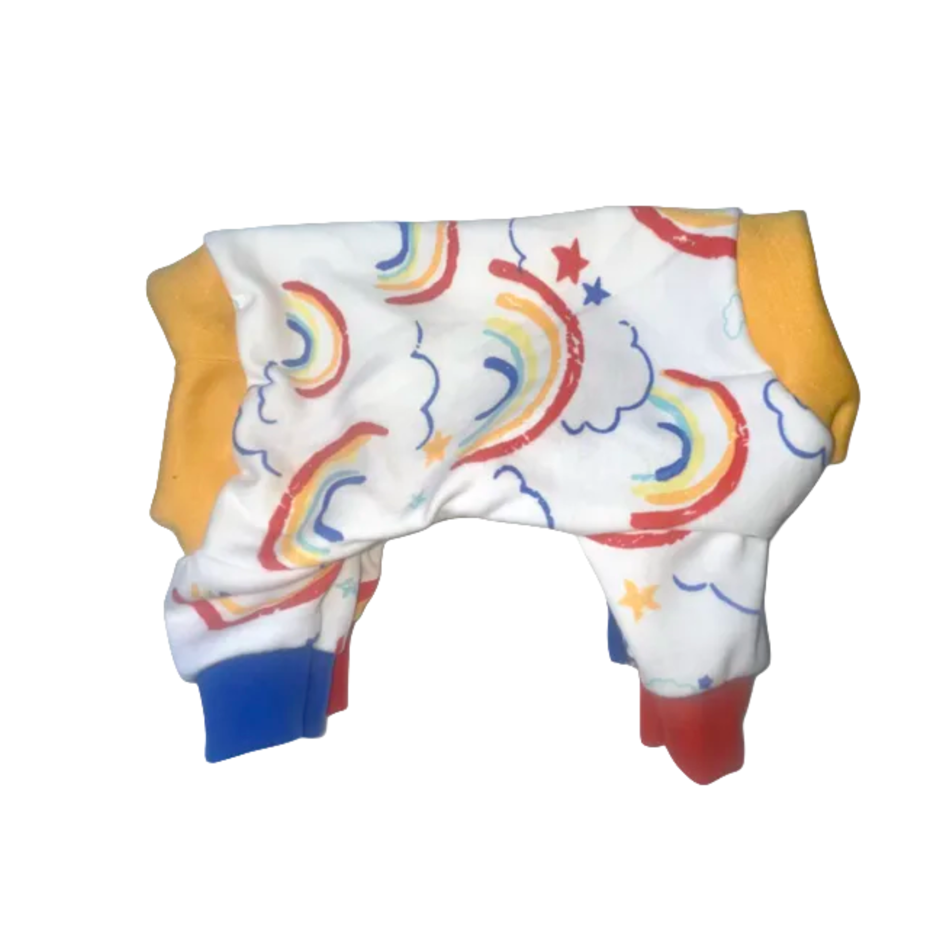 Cute colorful rainbow printed soft cotton dog pajamas
