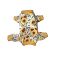 Yellow  small sunflower print cotton dog pajamas