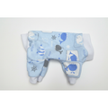 dog pajamas with whale pattern on a white background